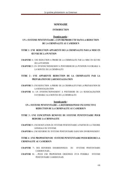 Le systeme penitentiaire au Cameroun