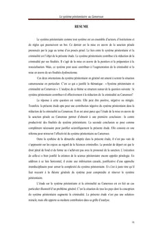 Le systeme penitentiaire au Cameroun