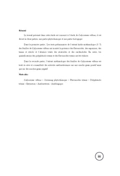 Etude phytochimique et Biologique de Calycotome villosa