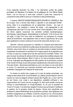 La réinsertion sociale des petites prostituées de Kinshasa