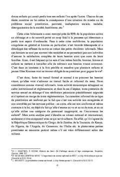 La réinsertion sociale des petites prostituées de Kinshasa