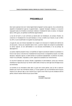 Guide de l'investissement agricole, forestier et de la peche