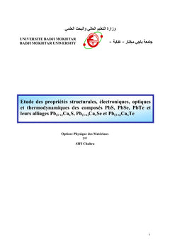 Etude Par FP-LAPW des alliages Pb1-xCaxM (M=S; Se; Te)