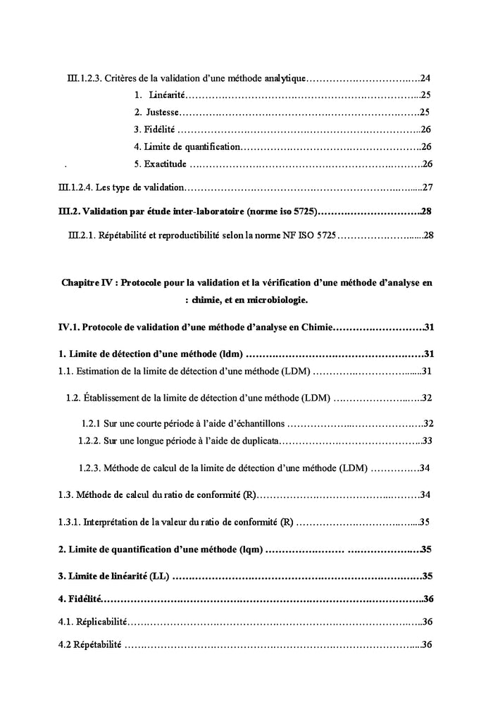 Validation des méthodes analytiques