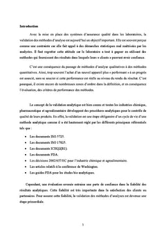 Validation des méthodes analytiques