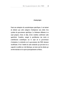 De la gouvernance des PME