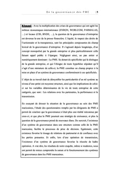 De la gouvernance des PME