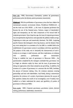 De la gouvernance des PME