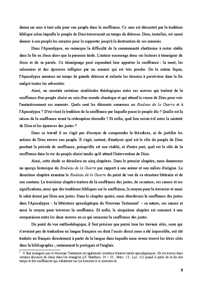 La souffrance des justes dans la littérature apocalyptique