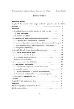 L'aide multicritere A la decision en finance-Cas de La bourse de Tunis