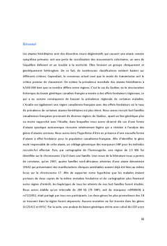 Exclusion de liaison génétique au locus SPAX2 de cas d'ataxie