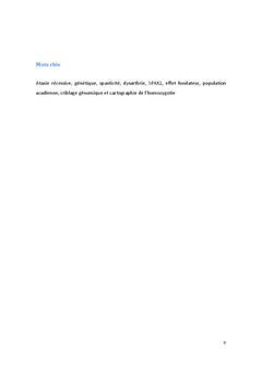 Exclusion de liaison génétique au locus SPAX2 de cas d'ataxie