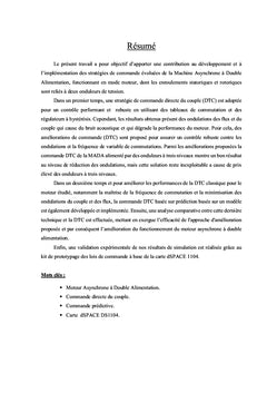 Commande prédictive d'un moteur asynchrone à double alimentation