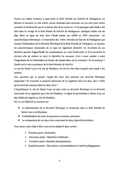 Description de la vegetation du sud-est de Madagascar