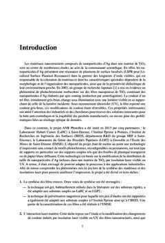 Synthèse par pulvérisation magnétron et caractérisation de couches minces nanocomposites photochromes