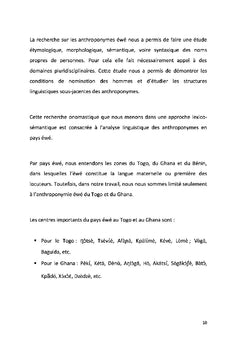 Etude lexico-semantique des anthroponymes ewe