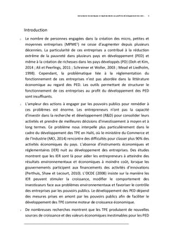 Des IeR au profit du développement des TPe en Haïti