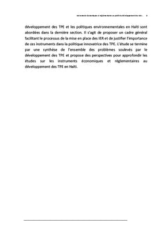 Des IeR au profit du développement des TPe en Haïti