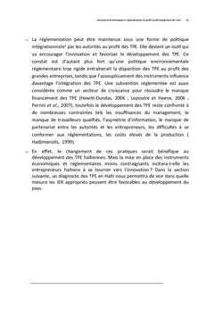 Des IeR au profit du développement des TPe en Haïti