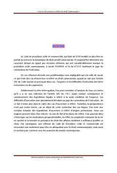 Les cas d'ouverture à référé en droit camerounais