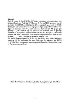 role epidemiologique et genotypage des populations de glossines