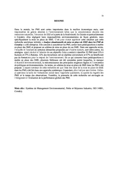 Management environnemental des PME/PMI