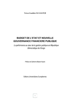 Budget de l'Etat et nouvelle gouvernance financière publique