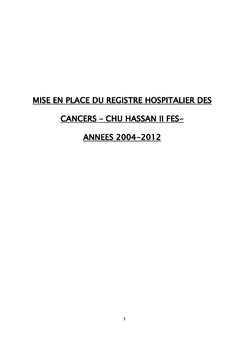 Registre des cancers du CHU HASSAN II de Fes