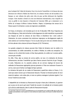 La titrisation comme mode de financement de projets: