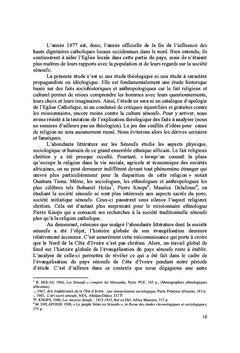 Histoire du catholicisme en pays senoufo de cote d'Ivoire 1904-1977