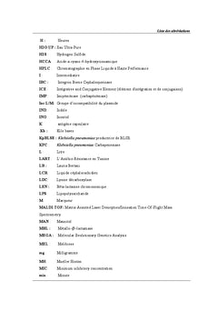 Etude bacteriologique et moleculaire de Klebsiella pneumoniae