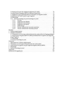 Genotype et phenotype de Cryptosporidium parvum et C. muris