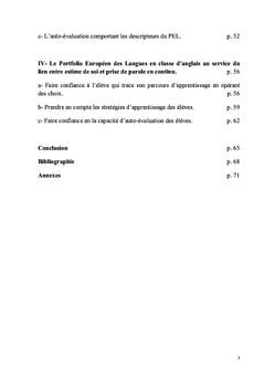 Portfolio europeen des Langues et estime de soi en classe d'anglais