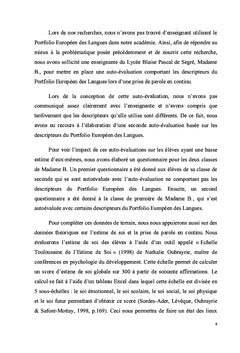 Portfolio europeen des Langues et estime de soi en classe d'anglais
