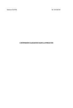 L'Hypersexualisation en Publicité