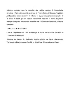 Prevention et Gestion des conflits forestiers en Droit Congolais