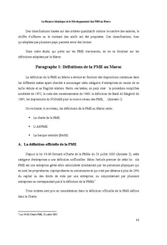 Finance islamique et développement des PME au Maroc