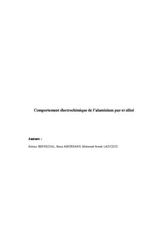 Comportement electrochimique de l'aluminium pur et silice