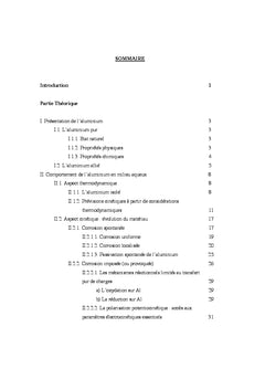 Comportement electrochimique de l'aluminium pur et silice