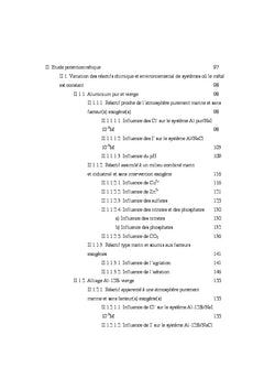 Comportement electrochimique de l'aluminium pur et silice