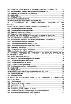 Diagnostic et Commande Tolerante aux Defauts des systemes Dynamiques
