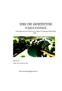 Vers une architecture d'aqua-paysage