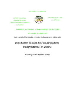 Introduction du sulla dans un agrosystème multifonctionnel en Tunisie