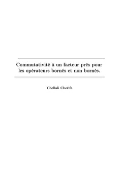 Commutativite A un facteur pres