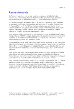 Rapport du sommet international de la jeunesse