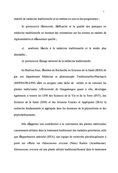 Phytochimie de Odontonema Strictum Plante à Activité Antihypertensive