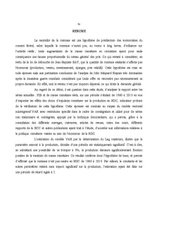 Implications Macroeconomiques de la Politique Monetaire de la RDC