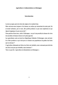 Agriculture et alimentation en Allemagne