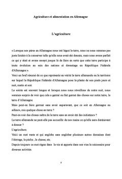 Agriculture et alimentation en Allemagne