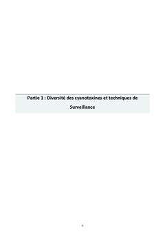 Cyanotoxines : Diversité, impacts, techniques et outils de surveillance